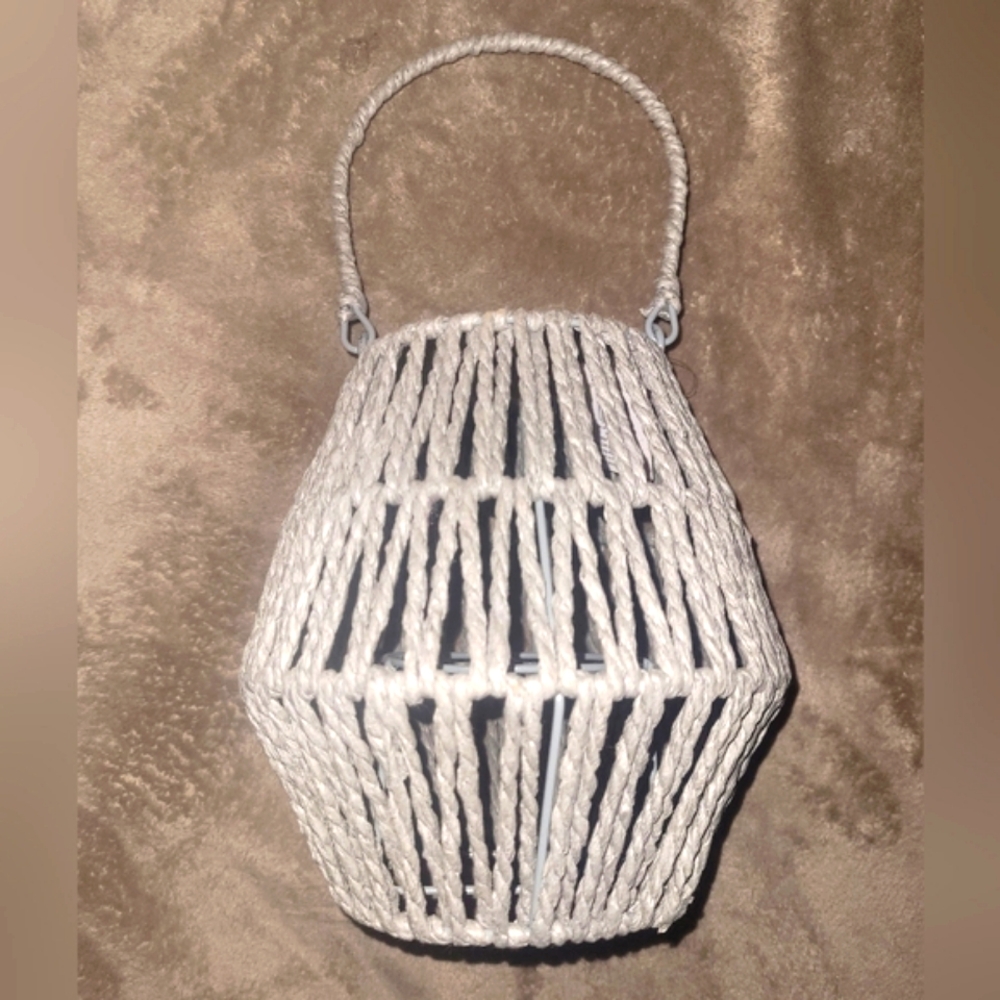Gray Woven Lantern NEW!